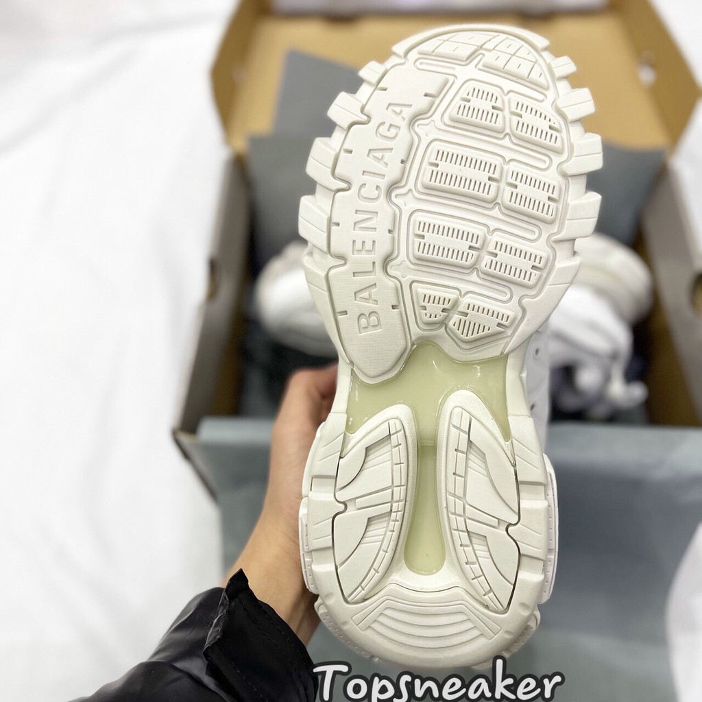 Giày Sneaker Balen Track Full Trắng Full Phụ Kiện
