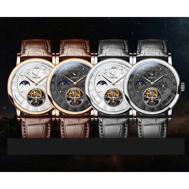 Đồng hồ nam chính hãng Lobinni Tourbillon No.8883-1