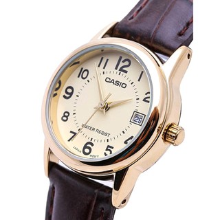 Hot đồng hồ nữ dây da casio chính hãng anh khuê ltp-v002gl-9budf chính hãng