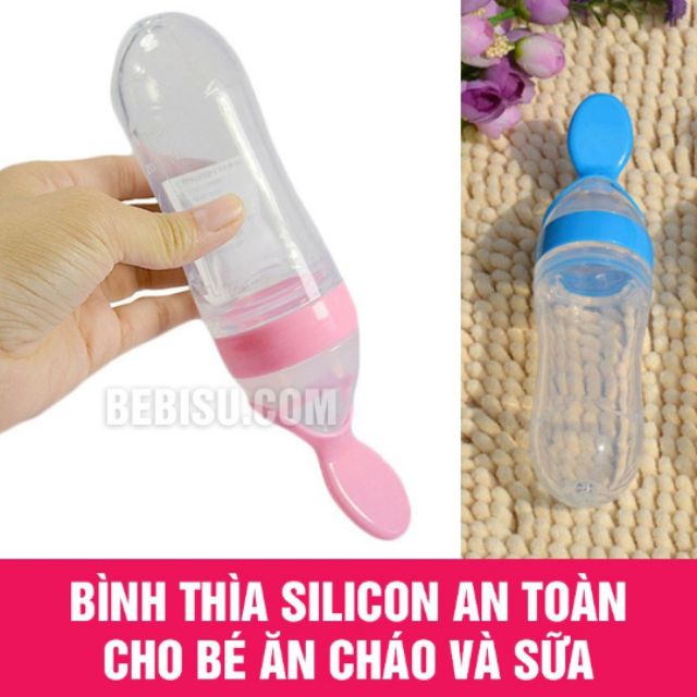 Bình thìa ăn dặm silicon cho bé