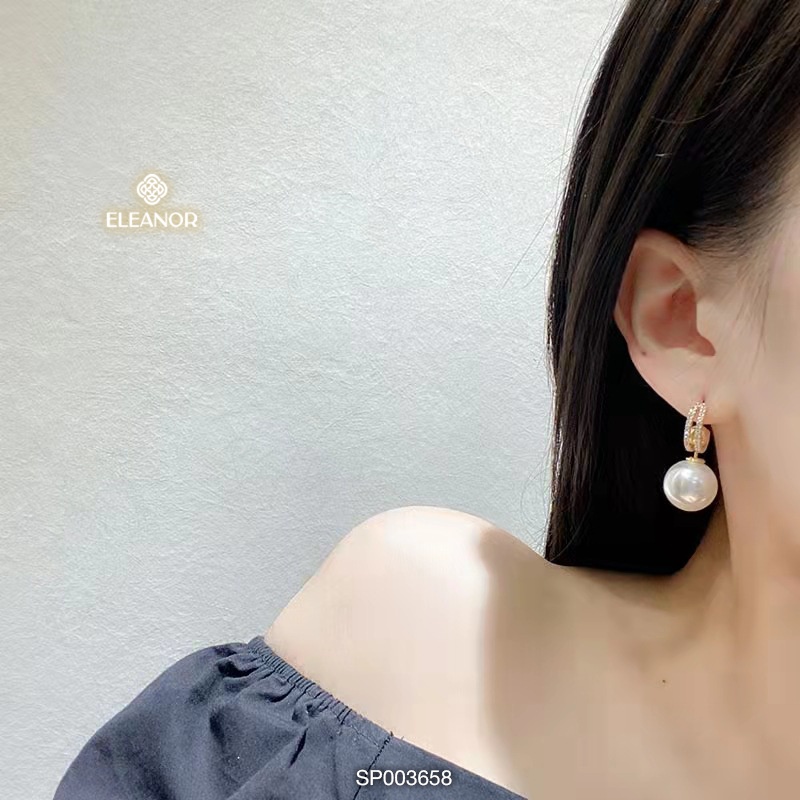 Bông tai nữ Eleanor Accessories đính ngọc trai nhân tạo lớn nữ tính phụ kiện trang sức sang trọng