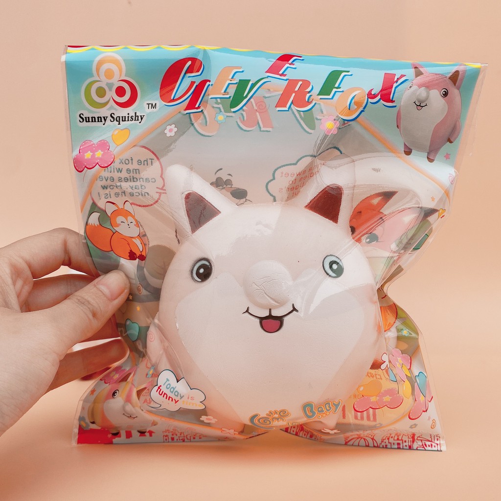 Squishy Cáo Béo chính hãng Sunny Squishy 13cm siêu chậm tăng có bao bì