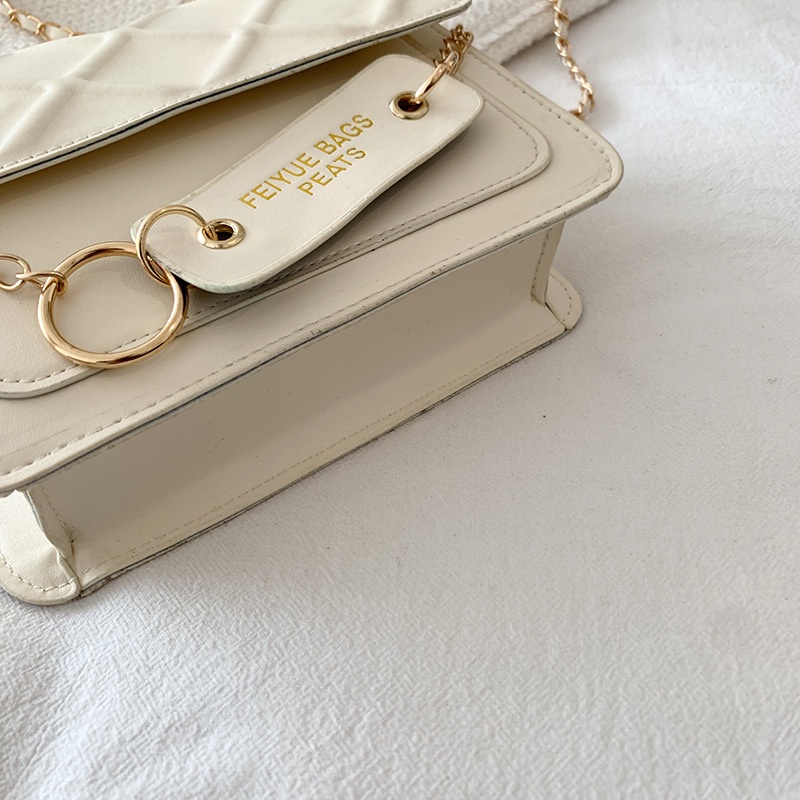 Túi Đeo Chéo Dáng Vuông Nhỏ Phối Dây Xích Thời Trang Cao Cấp Cho Nữ