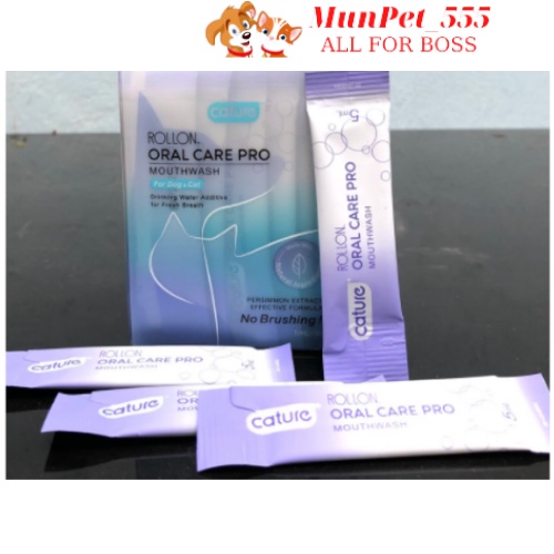 Dung Dịch Pha Nước Uống Thơm Miệng Cho Chó Mèo Cature Oral Care Pro 5ml đánh bay mảng bám và thơm miệng