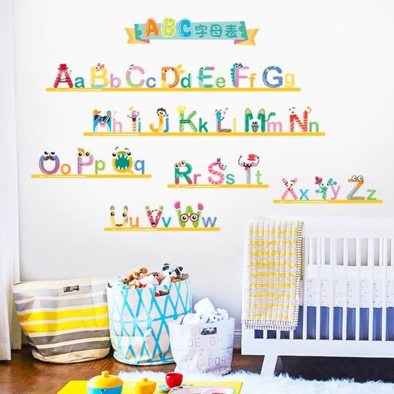 Decal dán tường mẫu bảng chữ cái A-Z