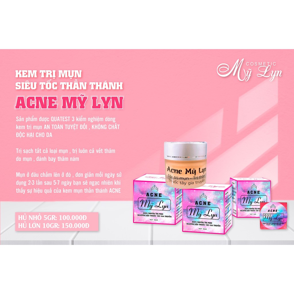 Kem Mụn Acne Mỹ Lyn Giúp Giảm Mụn, Ngừa Thâm Hiệu Qủa Sau 7-10 Ngày Sử Dụng