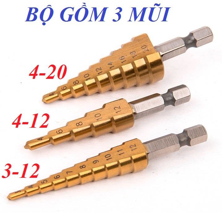 Bộ 3 Mũi Khoan Tháp
