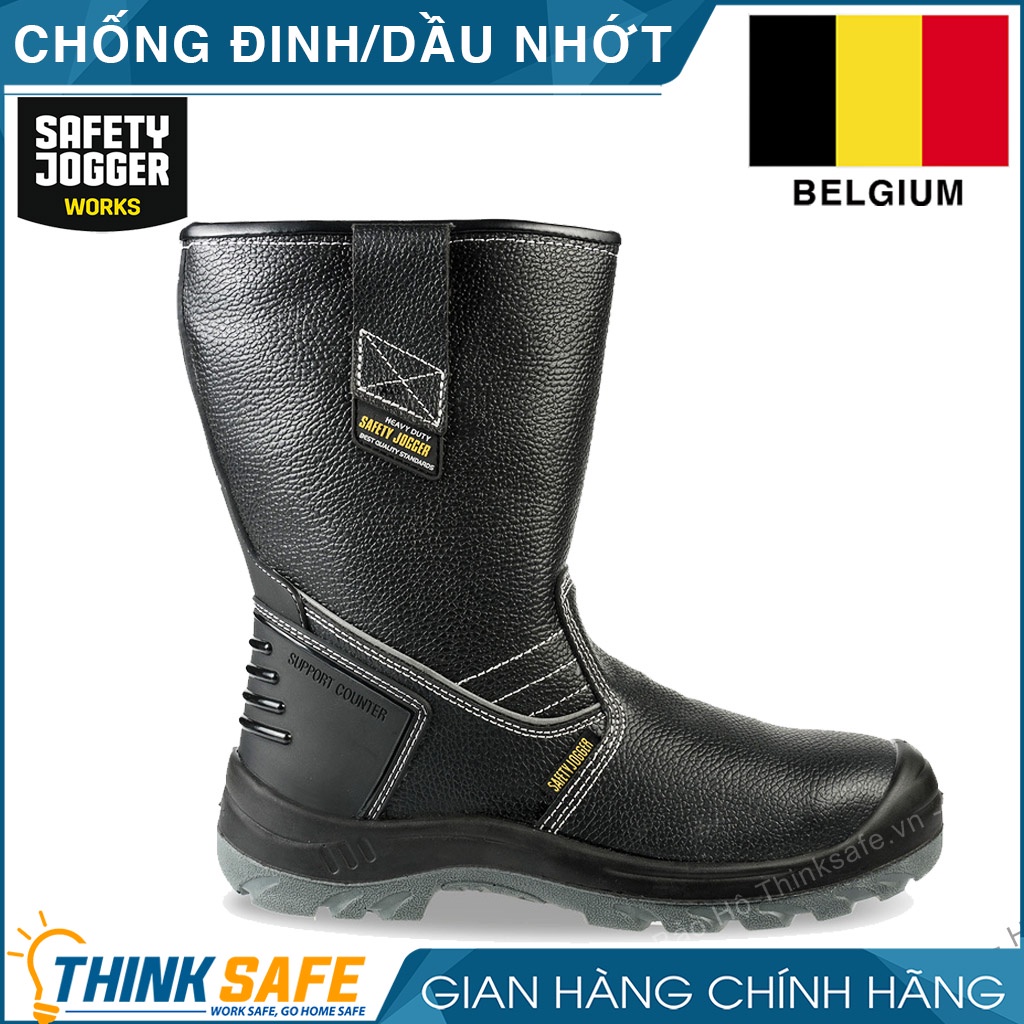 Ủng bảo hộ nam Jogger Bestboot S3 Đế Sắt Mũi thép - cấu tạo từ da xịn sử dụng tố trong môi tường kho lạnh - Thinksafe