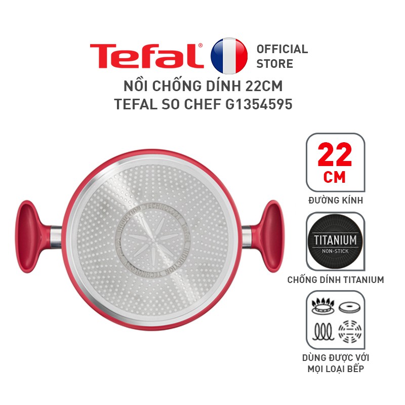 Nồi chống dính 22cm Tefal So Chef G1354595✅ Bảo Hành Chính Hãng 02 Năm