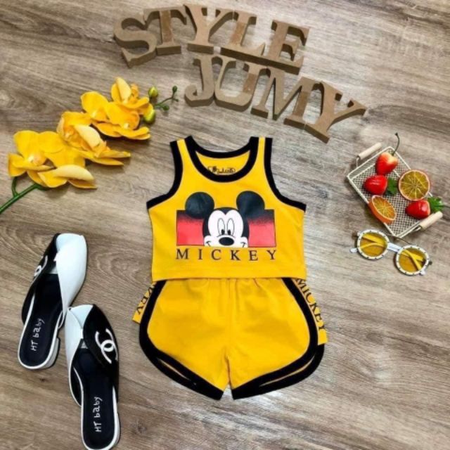 Sét ba lỗ Thể thao mẫu chuột Mickey siêu hót cho bé