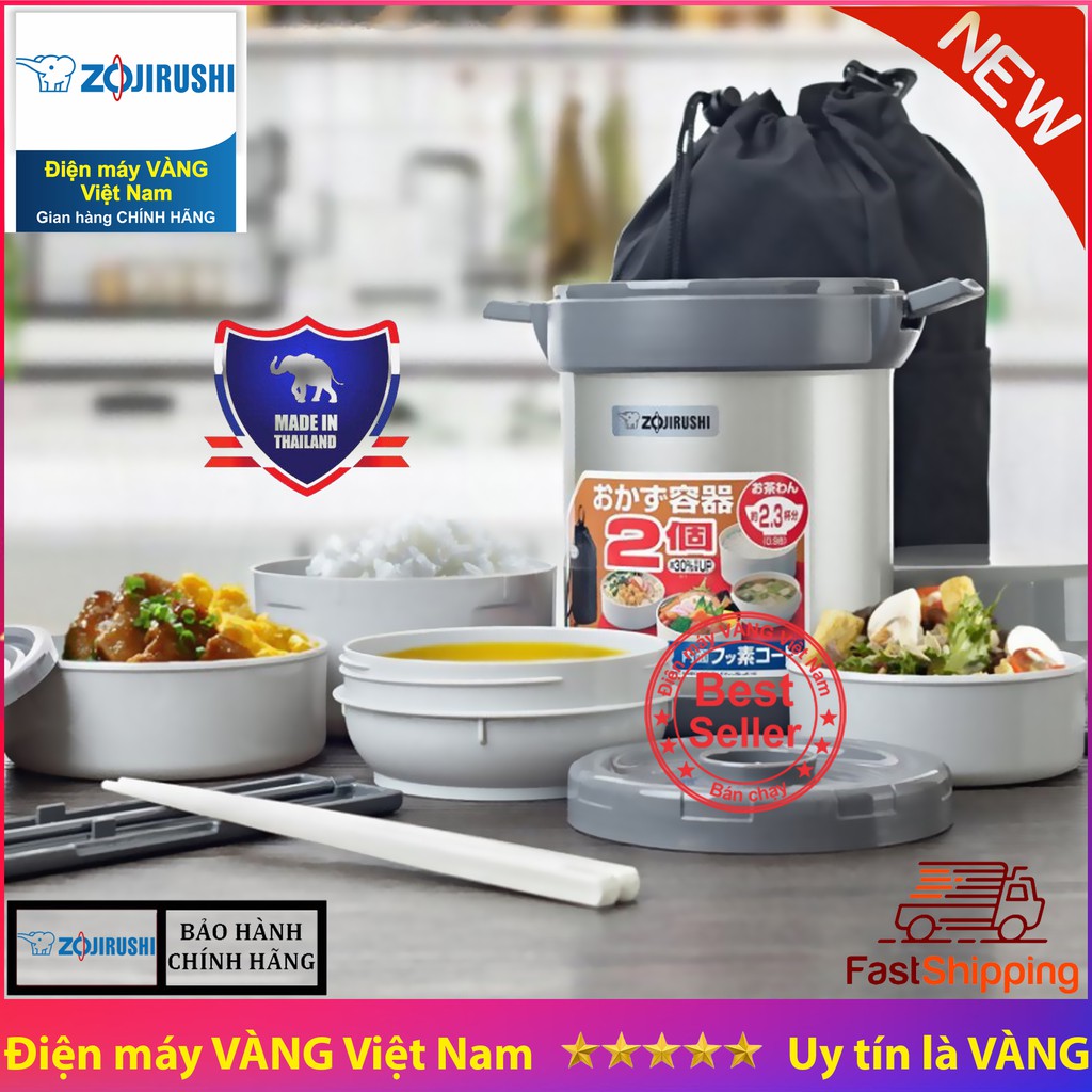 Hộp đựng cơm giữ nhiệt ZOJIRUSHI SL-JAF14 dung tích 1.23L 4 ngăn đựng