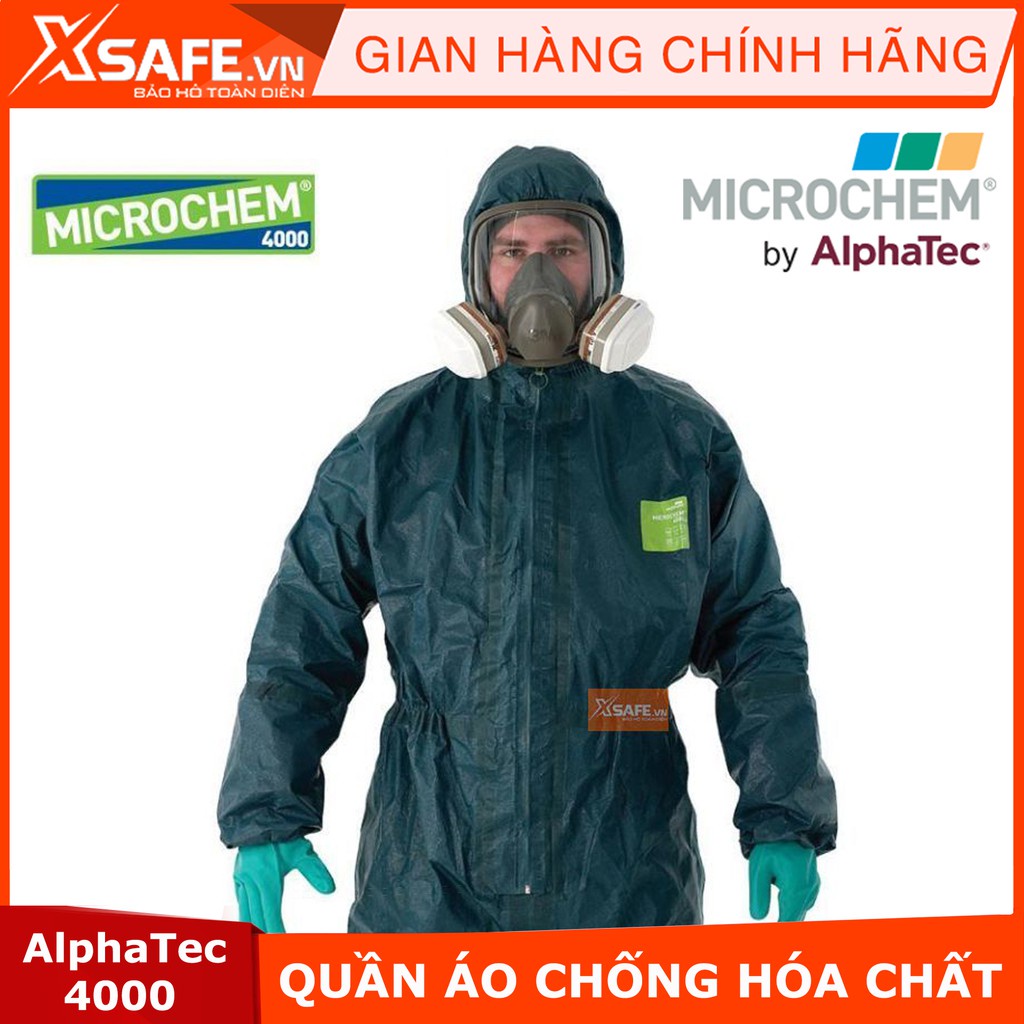 Quần áo chống hóa chất Ansell Alphatec 4000 - Xanh rêu