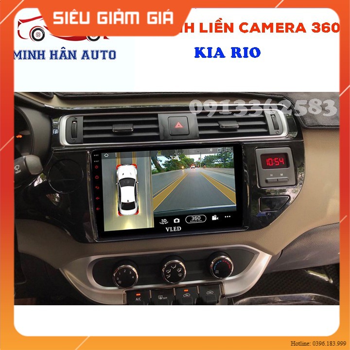 Bộ màn hình liền camera 360 cho xe KIA RIO- màn hình dvd android cho xe hơi, camera 360,đồ chơi ô tô giá rẻ