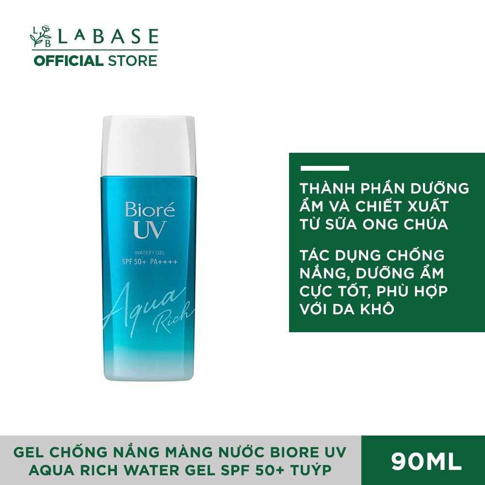 Gel Chống Nắng Màng Nước Biore UV Aqua Rich Water Gel SPF 50+/PA++++ Tuýp 90ml