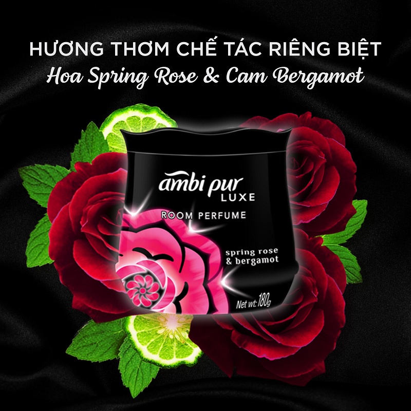 Sáp Thơm AMBIPUR Luxe 180G Hương Gỗ Rừng Và Hoa Nhài/ Hoa Hồng Và Cam Bergamot