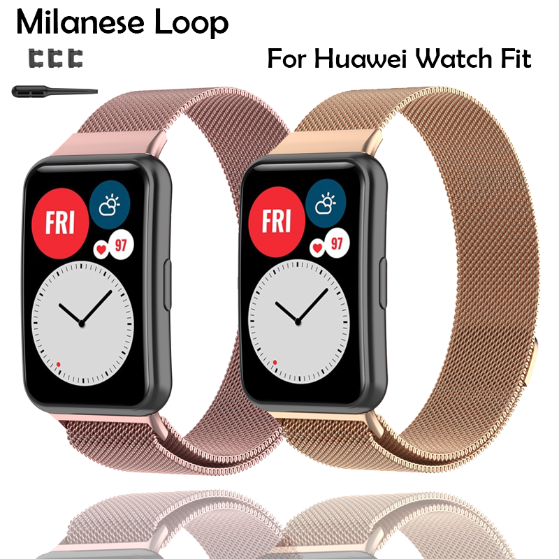 Dây Đeo Inox Magnetic Cho Đồng Hồ Thông Minh Huawei watch fit