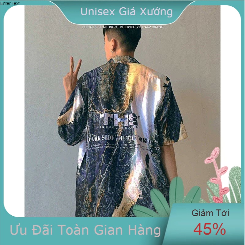 Áo Sơ Mi Tay Ngắn Unisex Cổ Bẻ Phông Cách Hàn Quốc Freesize