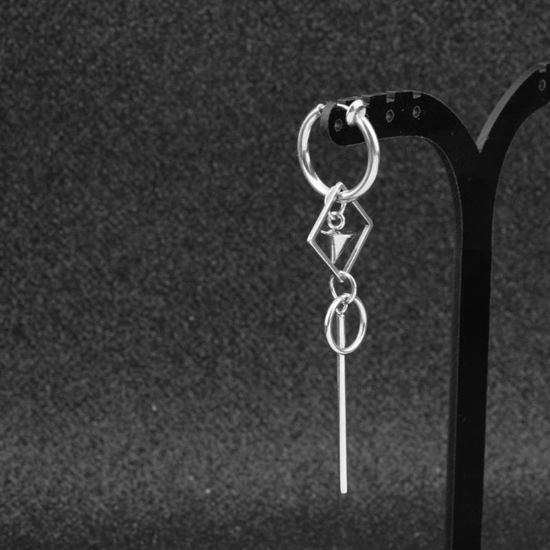 Bông Tai Dáng Dài Bằng Thép Không Gỉ Phong Cách Punk Hàn Quốc