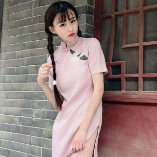 Sườn Xám Cách Tân Xẻ Đùi Bên Hông SALE