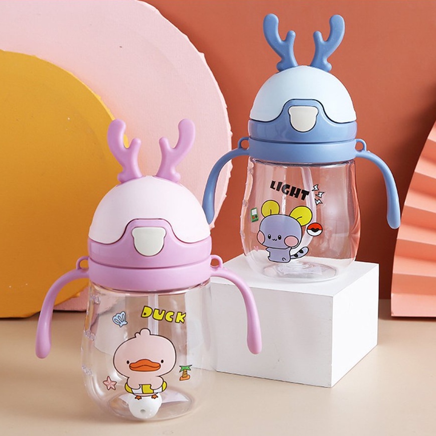 Bình tập hút 370ml có vạch chia, van chống sặc, có tay cầm và dây đeo