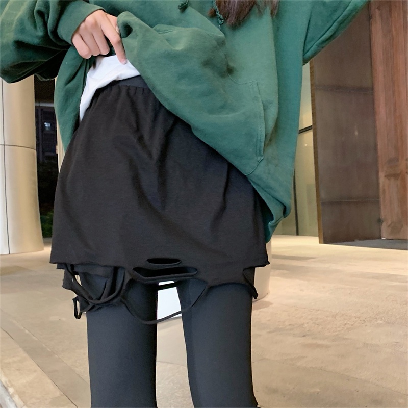 Chân váy ngắn Zhelihangfei kiểu rách cá tính trẻ trung thời trang