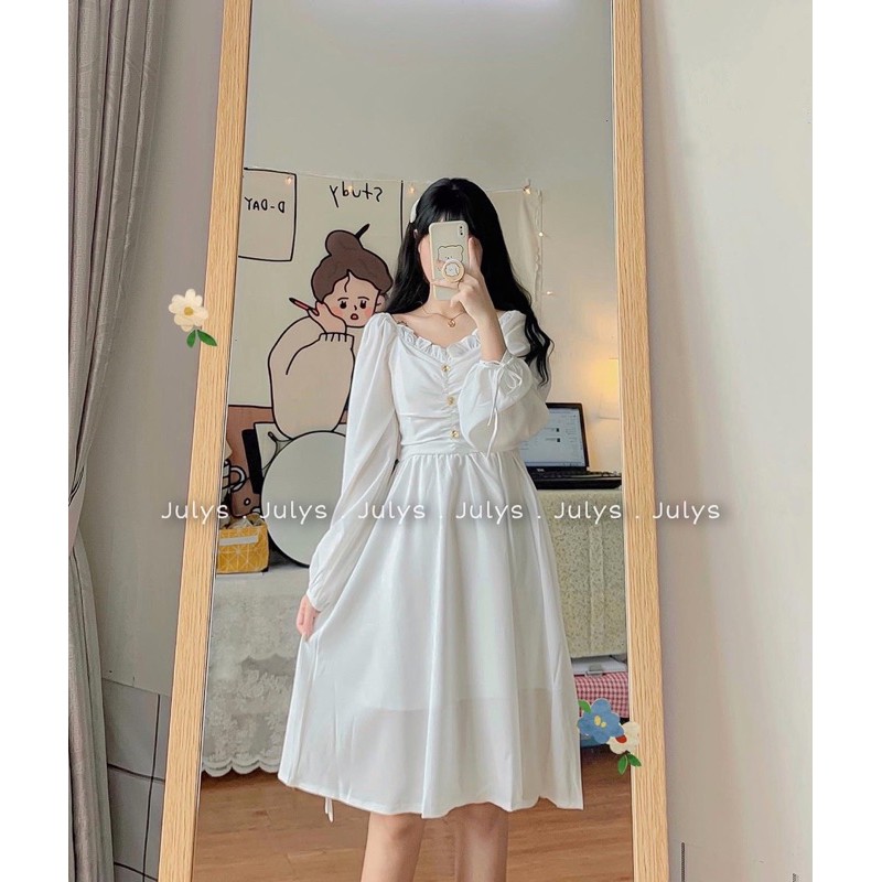 [Mã FATHANG5 giảm 10K đơn 50K] Váy dài tay công chúa (ảnh thật tự chụp)