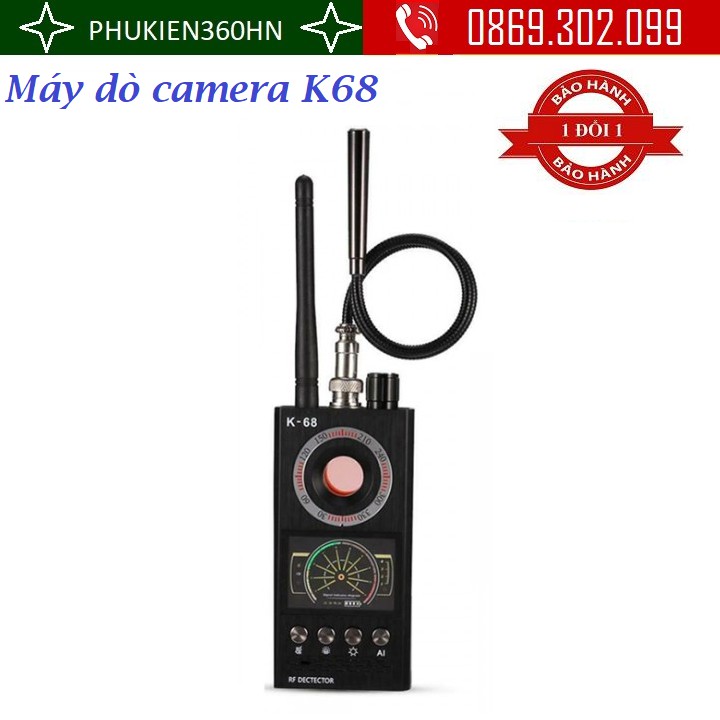 Máy phát hiện nghe lén, thiết bị định vị, camera quay lén K68 thế hệ mới