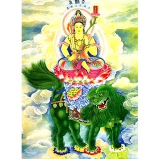 Tranh đính ful đá 5d tự làm -tranh phật văn thù sư lợi bồ tát