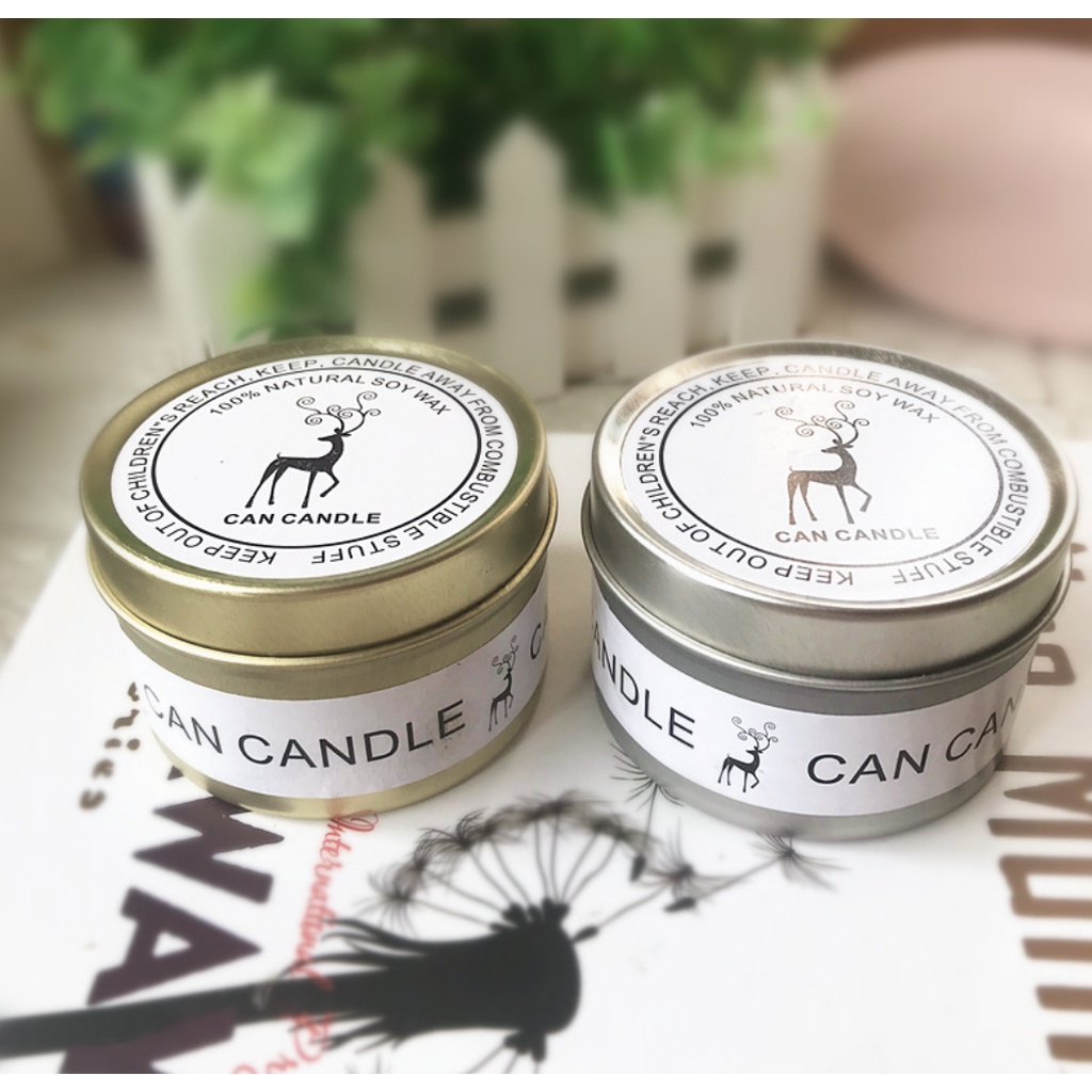 Nến Thơm Can Candle Hộp Thiếc Thư Giãn Khử Mùi Vintage