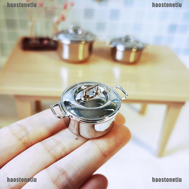 Nồi Hầm Bằng Thép Không Gỉ Tỉ Lệ 1 / 12 Trang Trí Nhà Búp Bê
