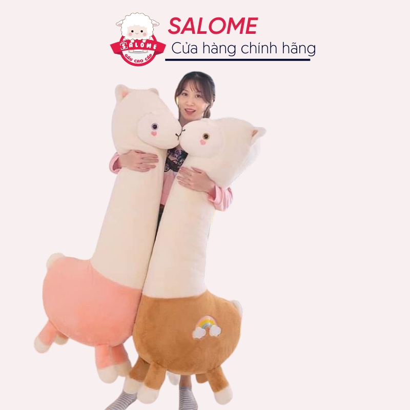Gấu Bông Con Lạc Đà Alpaca Thêu Cầu Vồng Dễ Thương SALOME tp HCM Có Khóa Kéo