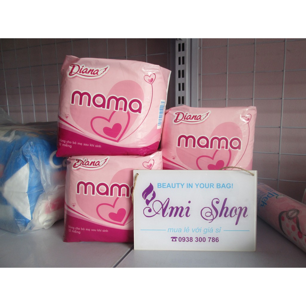 Băng Vệ Sinh Diana Mama (Gói 12 Miếng)