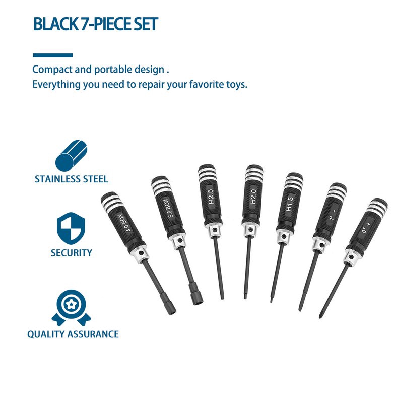 Bộ 7 công cụ tua vít lục giác 1.5MM-5.5MM cho mô hình xe/máy bay trực thăng RC PK