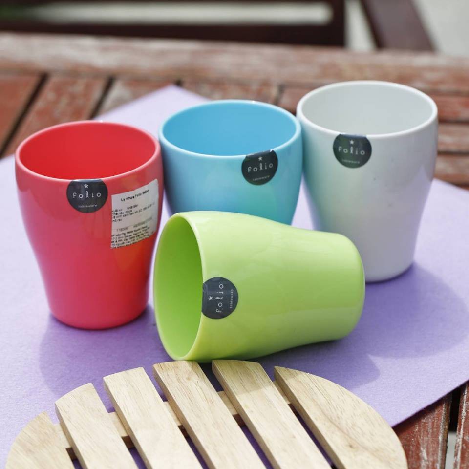 Cốc uống nước Folio của Nhật Bản nhựa bền đẹp, hạn chế nứt vỡ, chịu nhiệt từ (-20 đến140 độ C)