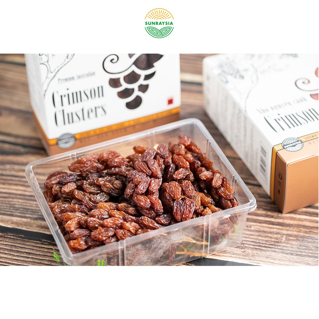 Nho khô cao cấp Úc Sunraysia Crimson nguyên cành 450g