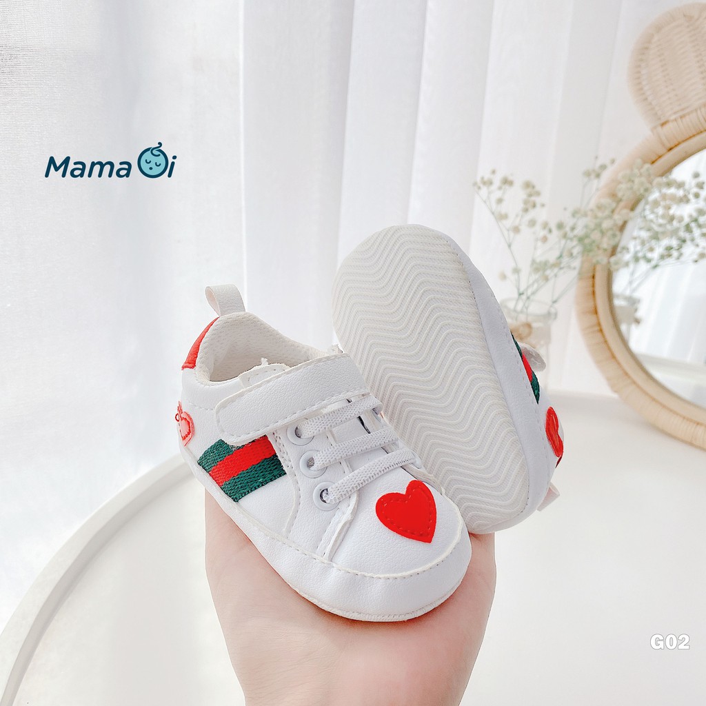 G02 Giày bata cho bé tập đi mềm mại êm chân màu trắng của Mama Ơi - Thời trang cho bé