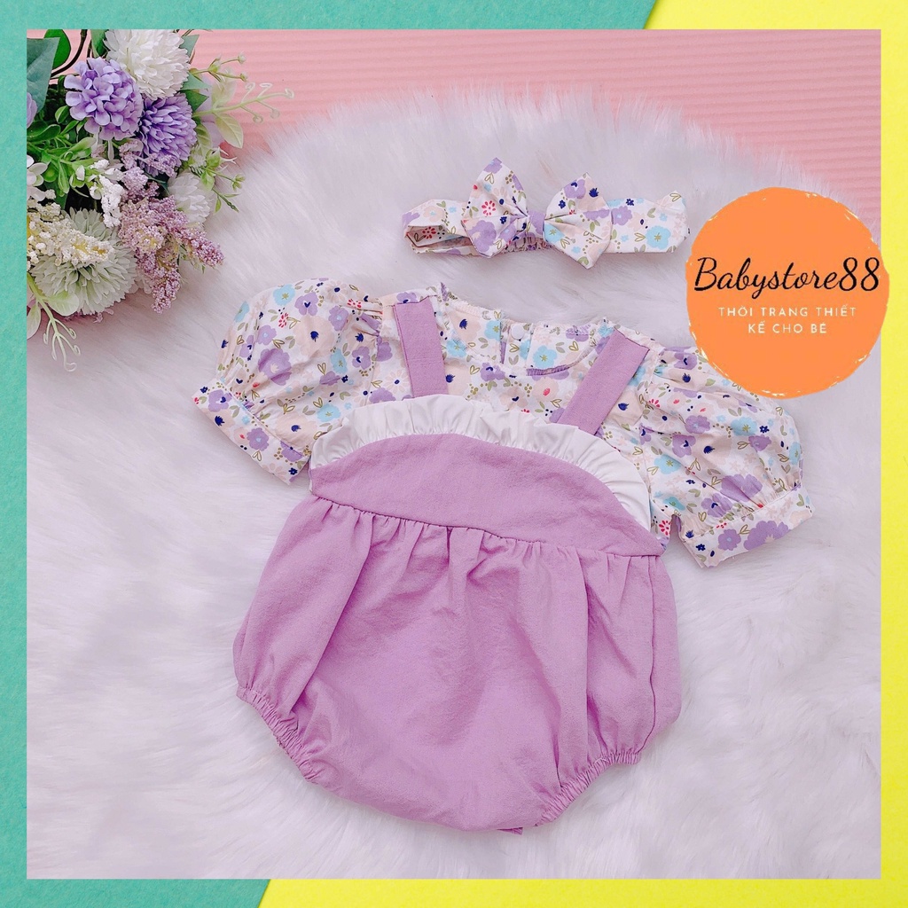 Bodysuit cho bé bộ body cho bé gái 4-11kg thiết kế cao cấp kèm turban xinh xắn v31 thời trang trẻ em BABYSTORE88