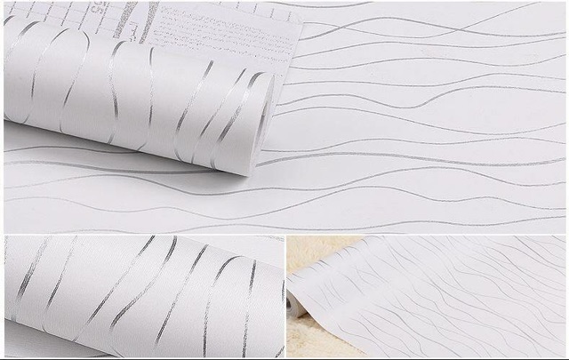 10m Giấy dán tường  mã Sọc ghi