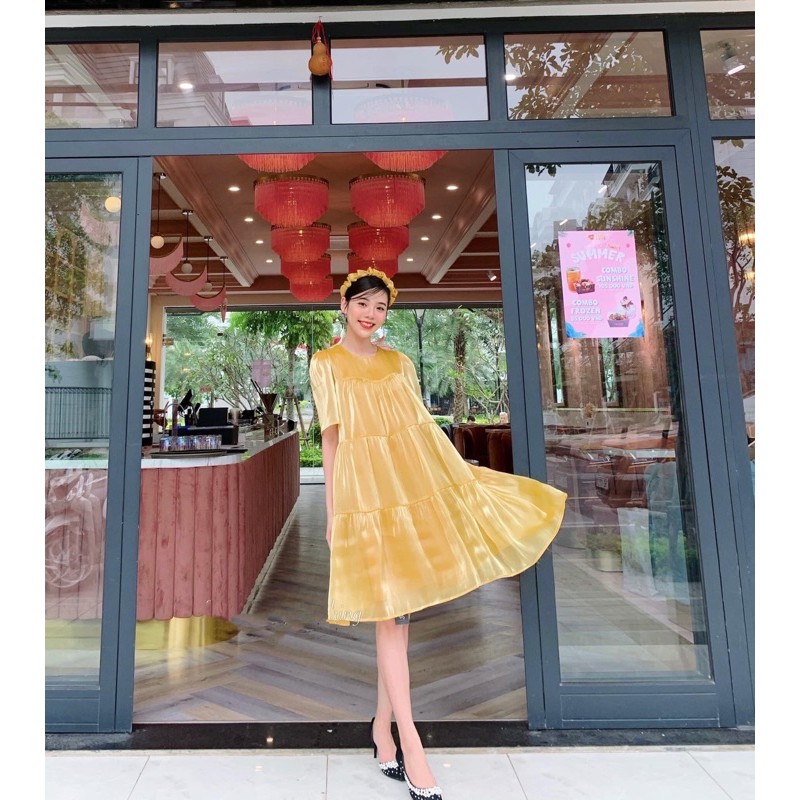 Váy babydoll tơ oraganza 3 tầng, đầm xuông rộng freesize dễ thương mã V178 - Michi's House | BigBuy360 - bigbuy360.vn
