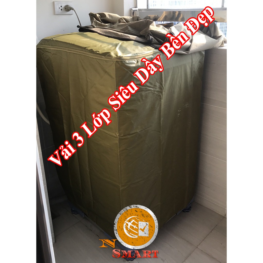 Áo Trùm Máy Giặt Cửa Đứng Cửa Trên Vải Dù 3 Lớp Siêu Bền Chống Mưa Nắng Nóng Từ 6kg đến 14kg