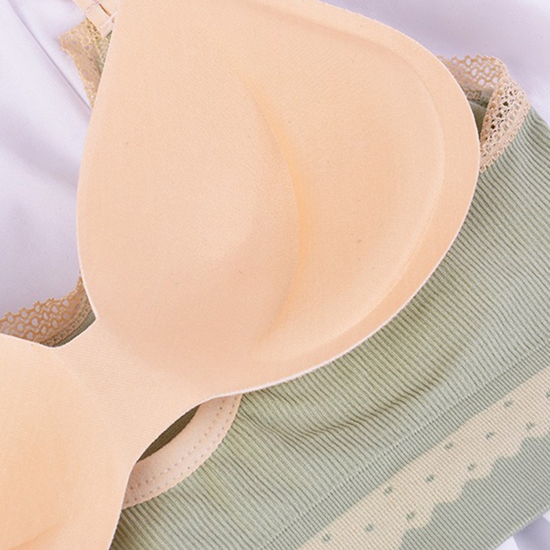 Áo Ngực Thể Thao Nâng Ngực Phối Ren Màu Trơn Dành Cho Nữ