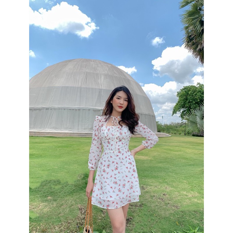 [Mã SKAMA06 giảm 8% tối đa 50K đơn 250K] Đầm FLORAL tay lửng cách điệu cổ | BigBuy360 - bigbuy360.vn