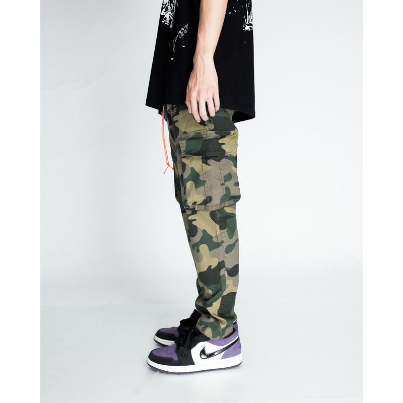 Quần Kaki Nam Ống Rộng Dáng Suông Phong Cách Snazzy Cargo Camo Pants