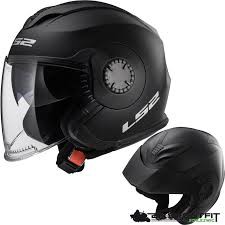 MŨ BẢO HIỂM 3/4 LS2 OF570 VERSO SINGLE MONO BLACK