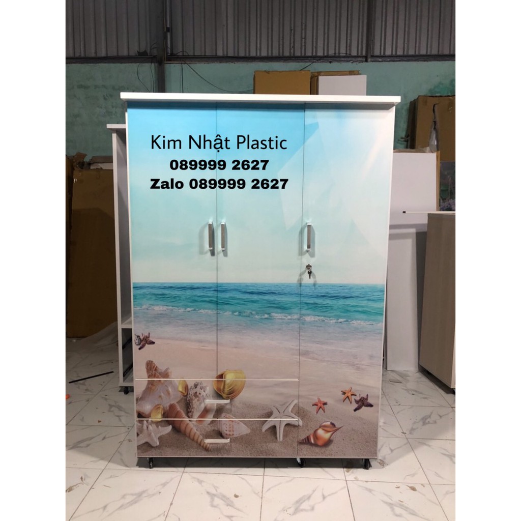 Tủ nhựa đài loan 3 cánh 3D cực đẹp FREESHIP LẮP RÁP GIÁ XƯỞNG