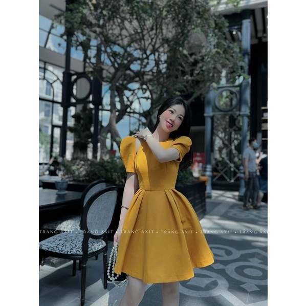 Đầm Váy Xoè Khoét Vai 3 Màu