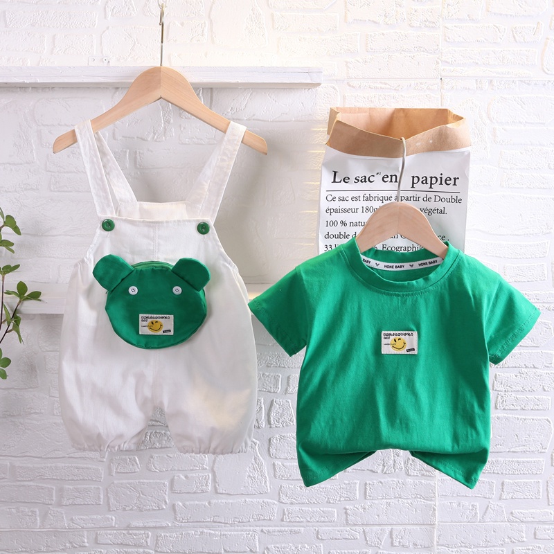 Set Đồ 2 Món Gồm Áo Thun Cổ Tròn In Hình Hoạt Hình Và Quần Short Cho Bé Trai Và Bé Gái