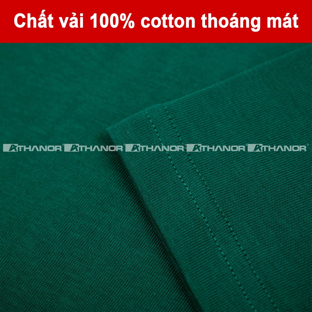 Áo thun tay lỡ ATHANOR form rộng - unisex - 100% cotton mẫu athanorclubV2 3 màu xanh lá nâu đen