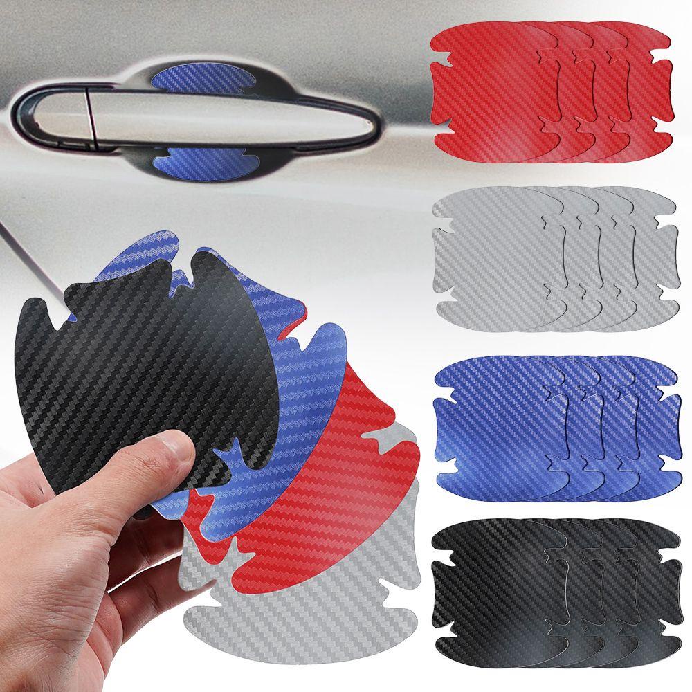 Set 4 Miếng Dán Tay Nắm Cửa Xe Hơi Bằng Sợi Carbon Chống Trầy Xước