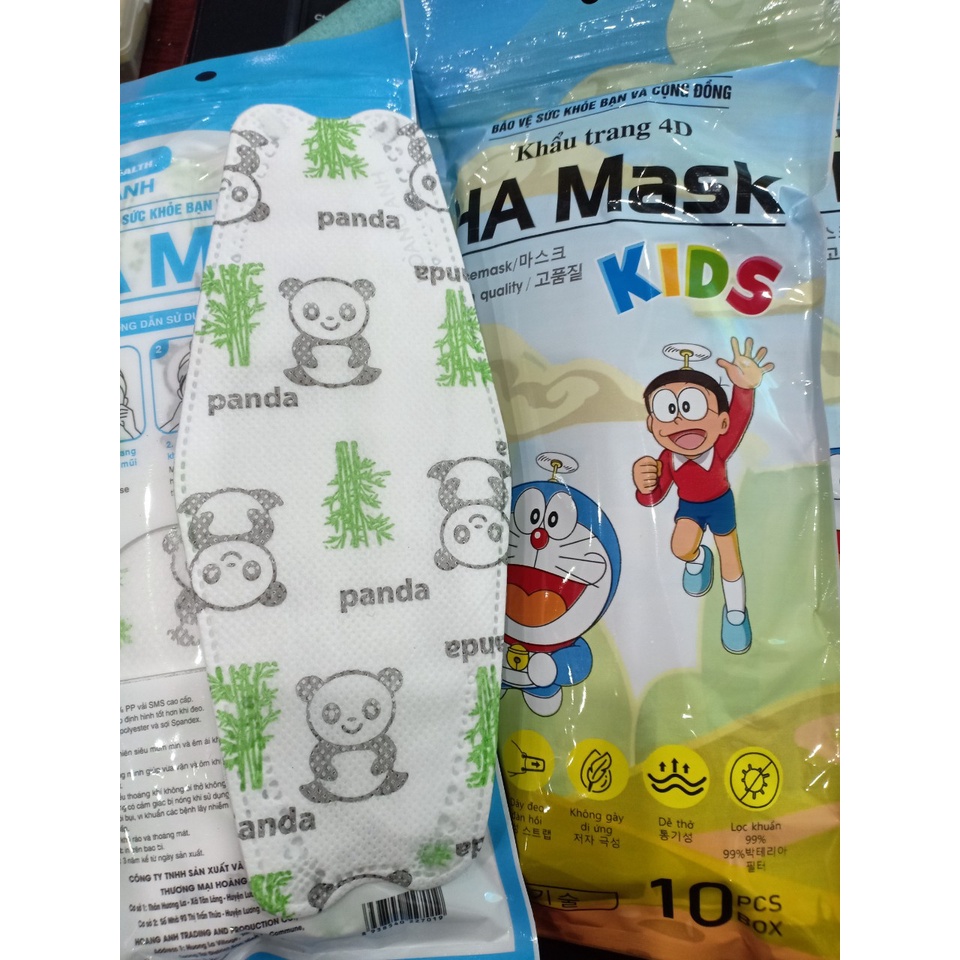 Túi 10 khẩu Trang Trẻ Em 4D Họa Tiết